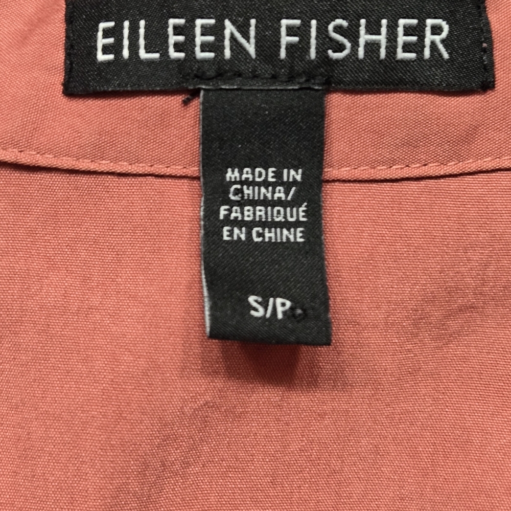 Eileen Fisher Salmon Color Soft Fall Button Up Sh… - image 8